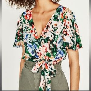 Zara floral wrap top